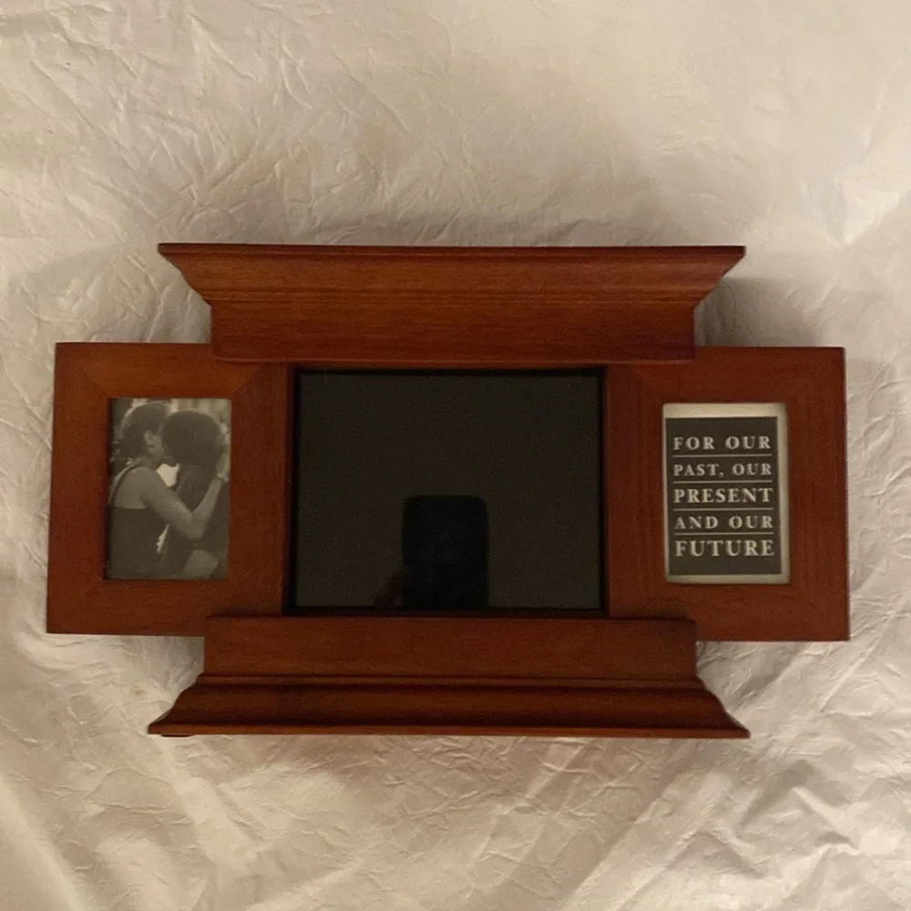 Desktop Wood Photo Frame, three in one keepsake, standup on your shelf or desk